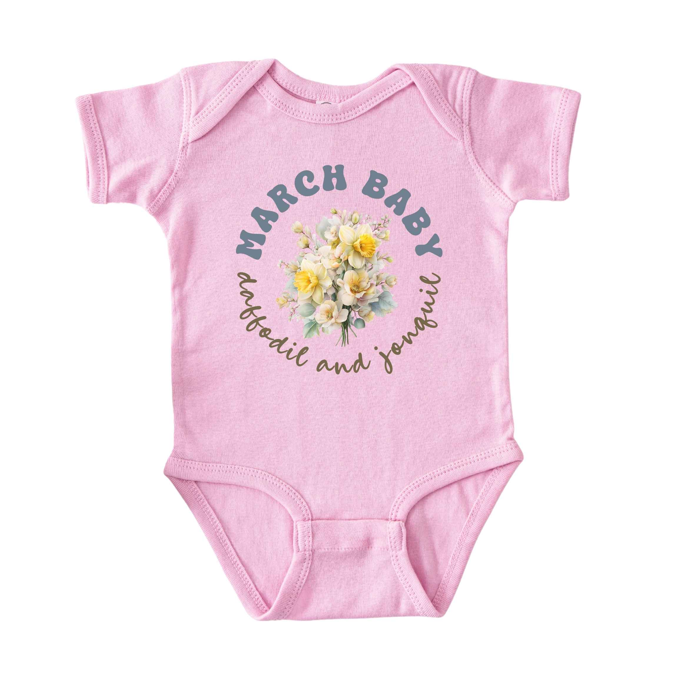 March Baby Birth Flowers (Circle) Bodysuit