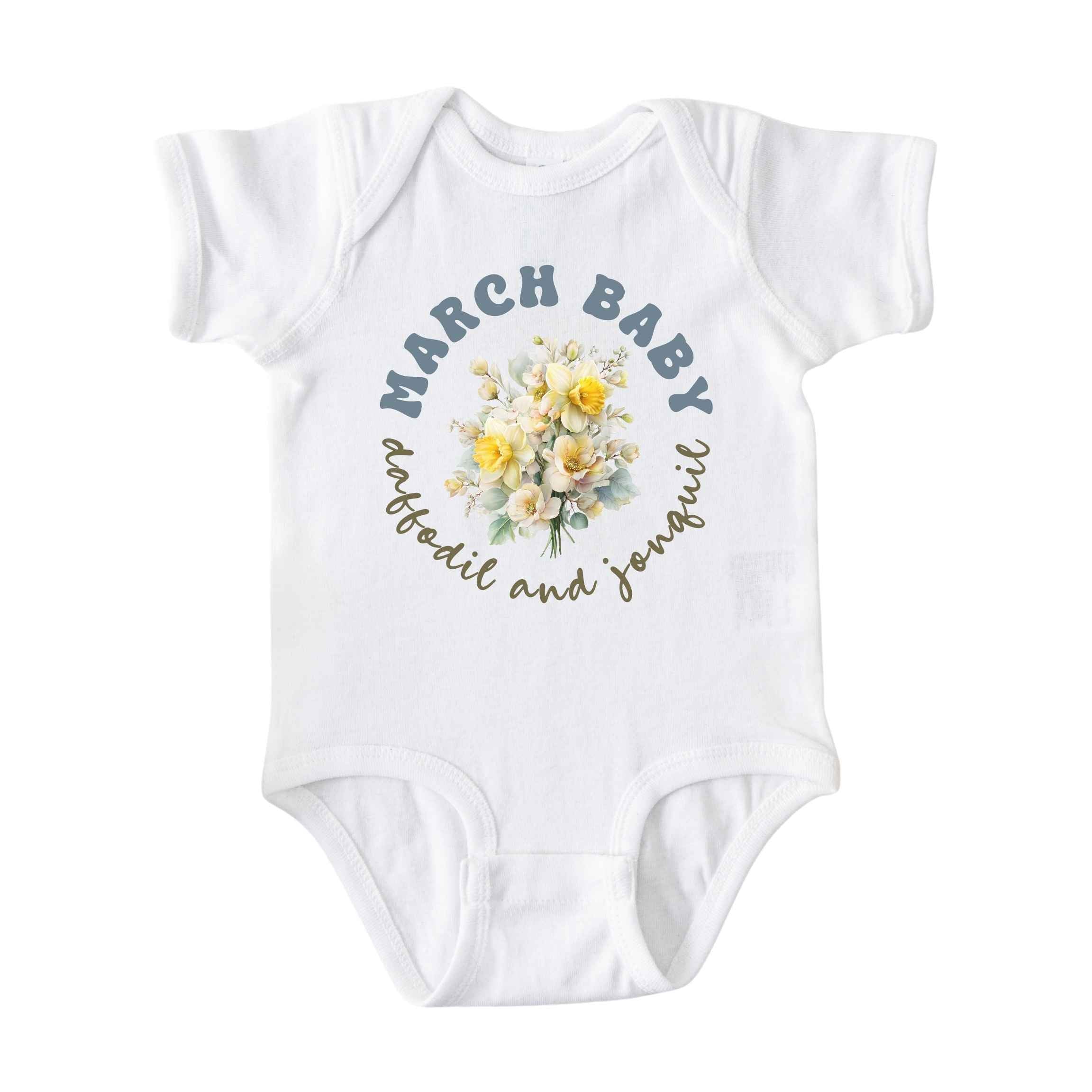 March Baby Birth Flowers (Circle) Bodysuit