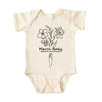 March Baby Birth Flowers (Line Art) Bodysuit