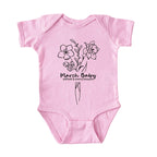 March Baby Birth Flowers (Line Art) Bodysuit