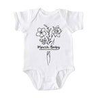 March Baby Birth Flowers (Line Art) Bodysuit