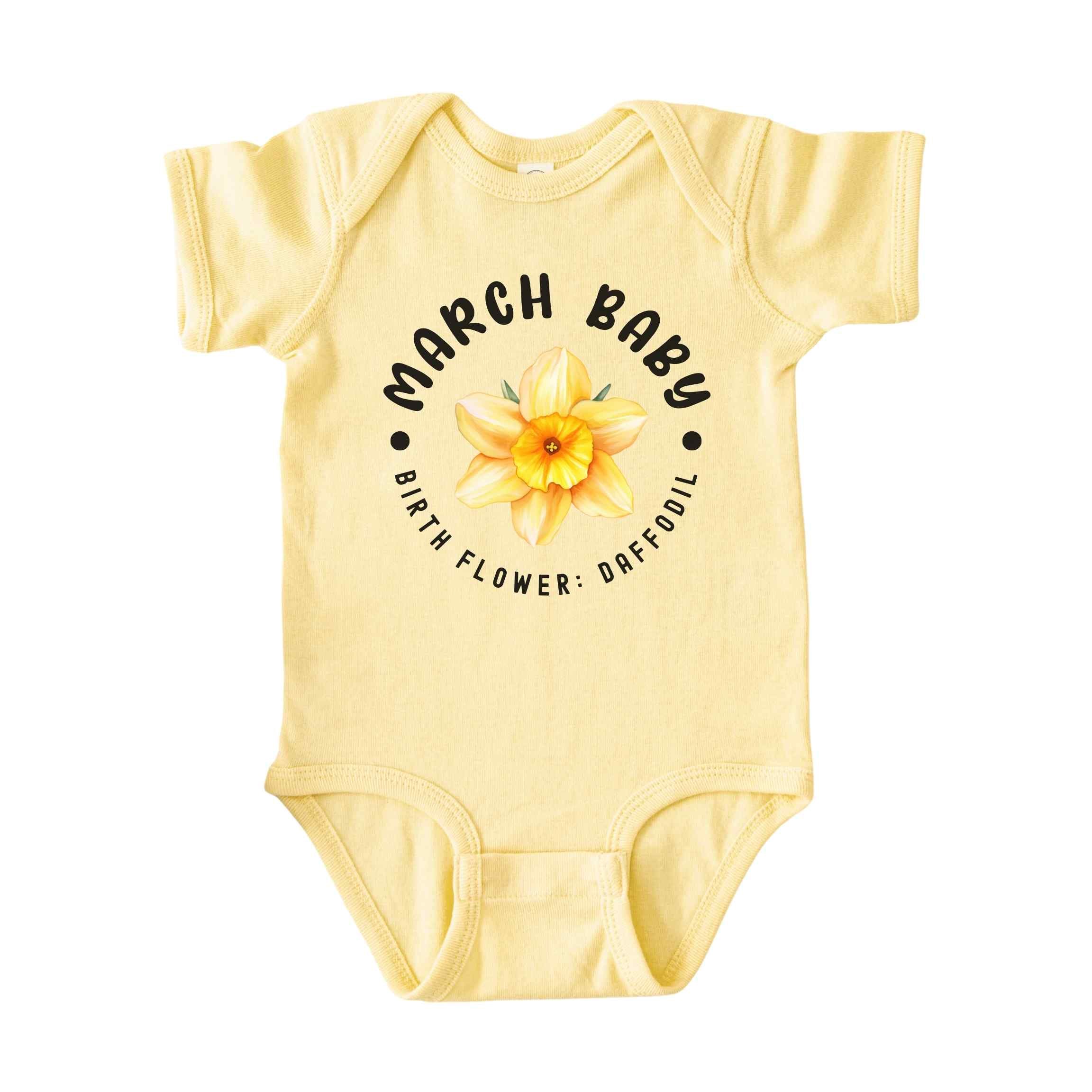 March Baby Main Birth Flower Bodysuit