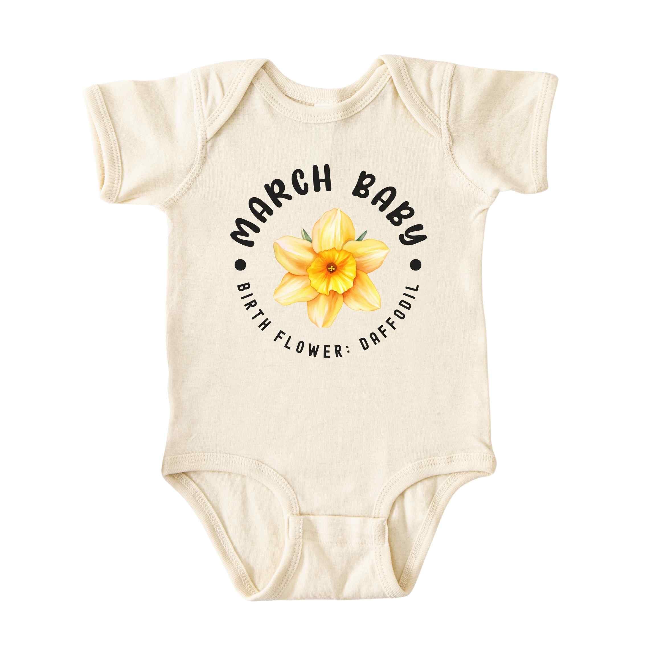 March Baby Main Birth Flower Bodysuit
