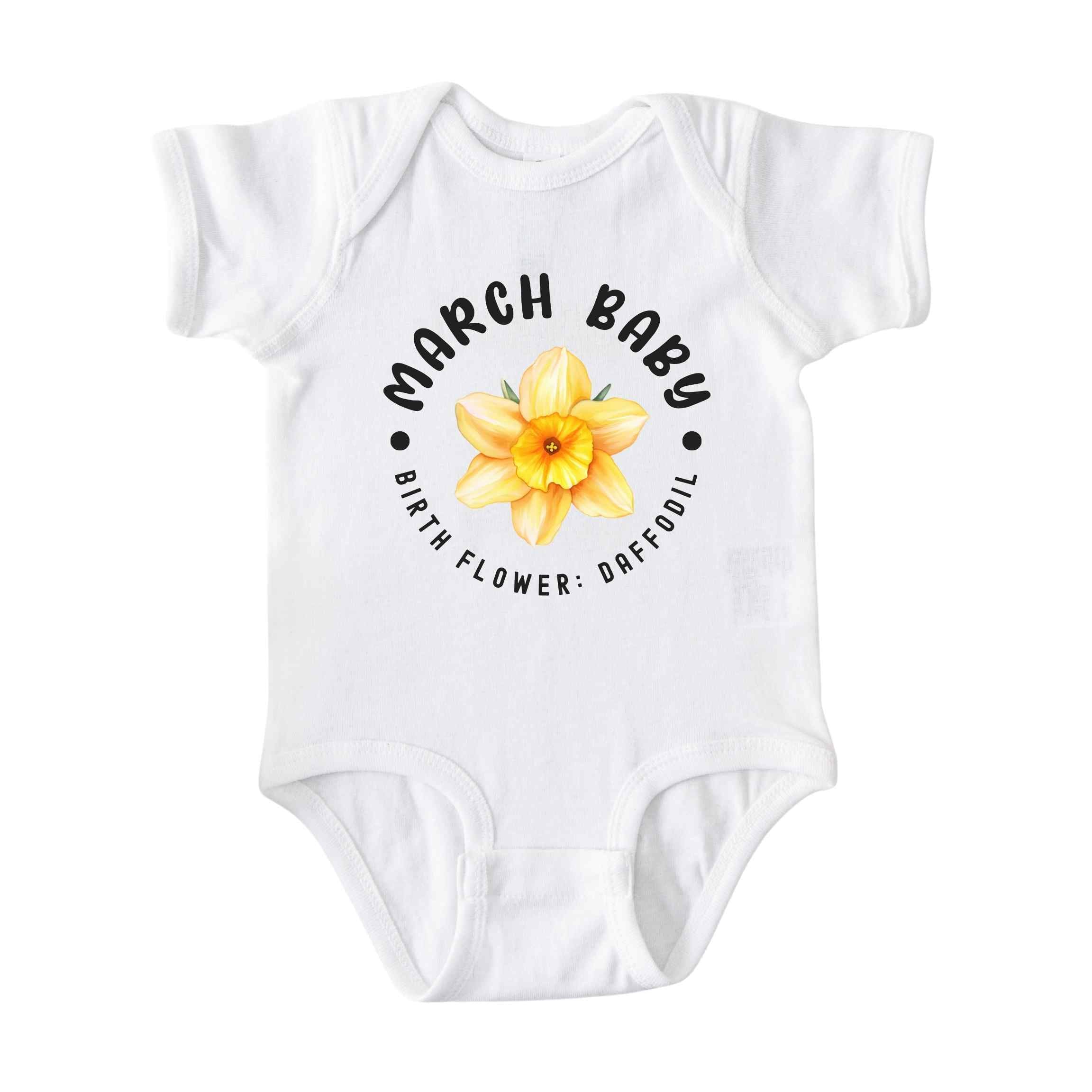 March Baby Main Birth Flower Bodysuit