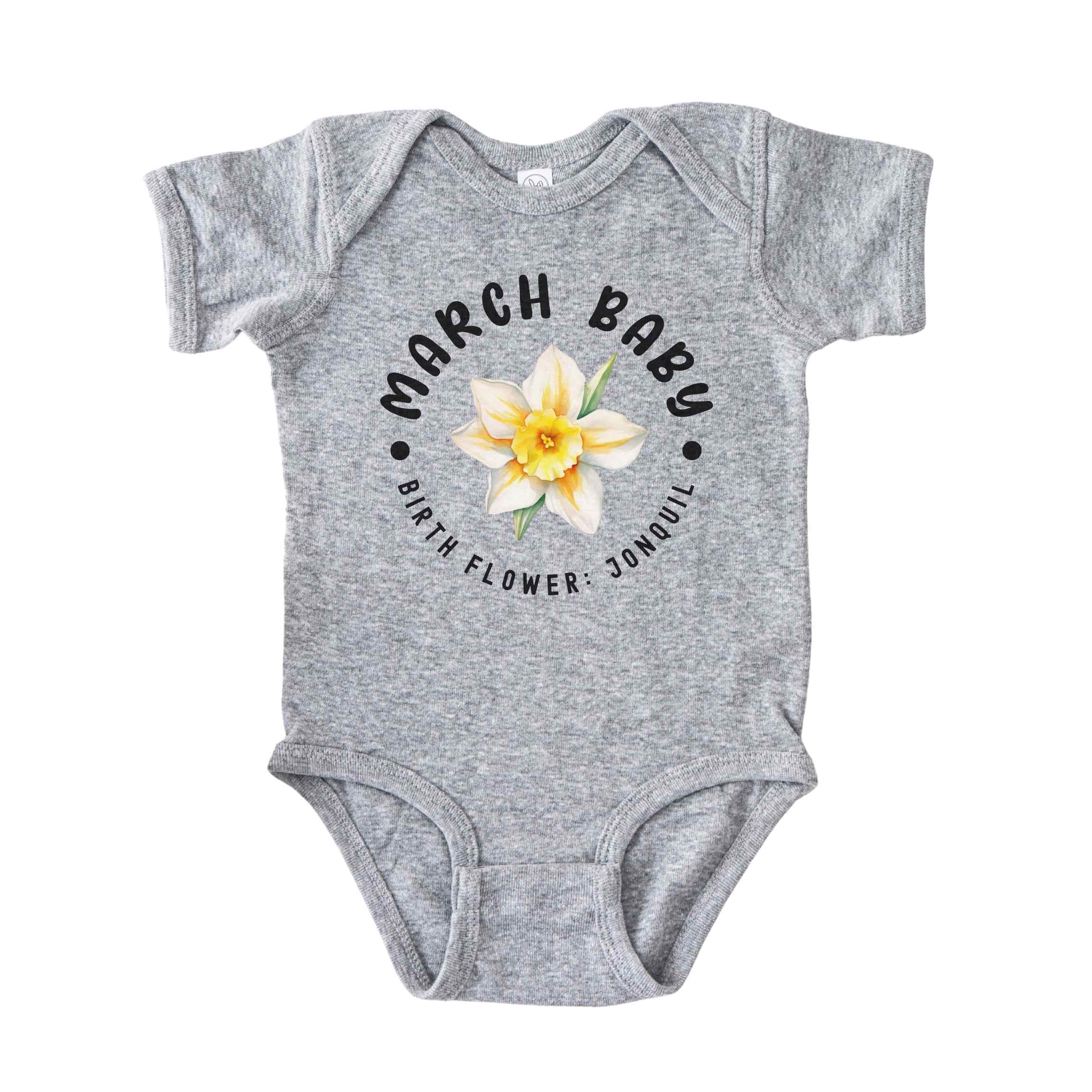 March Baby Alternate Birth Flower Bodysuit