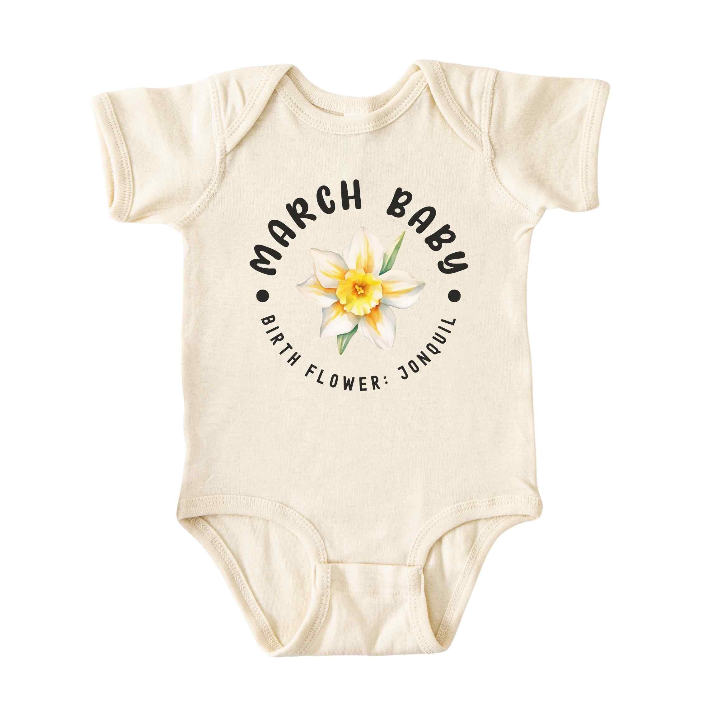 March Baby Alternate Birth Flower Bodysuit