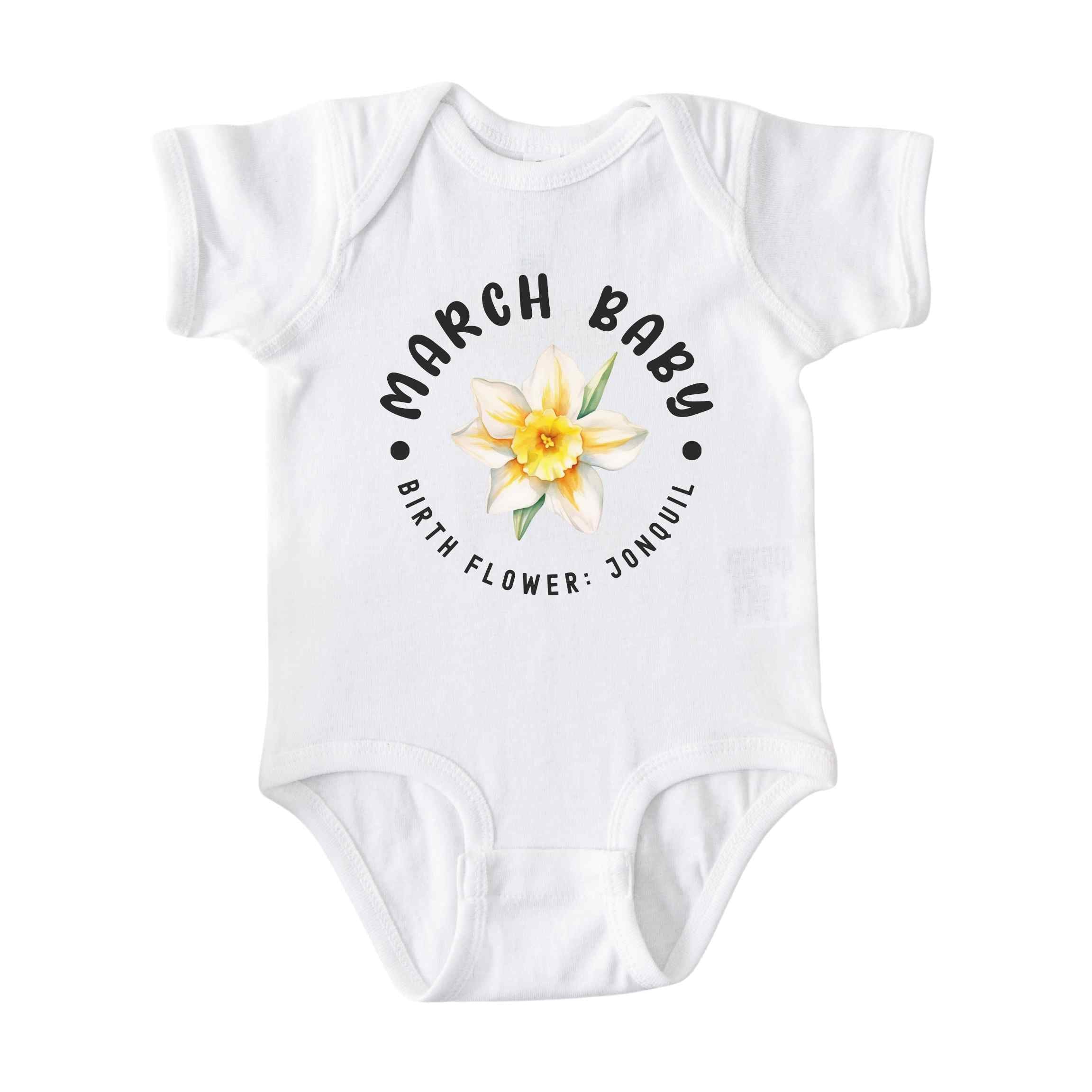 March Baby Alternate Birth Flower Bodysuit