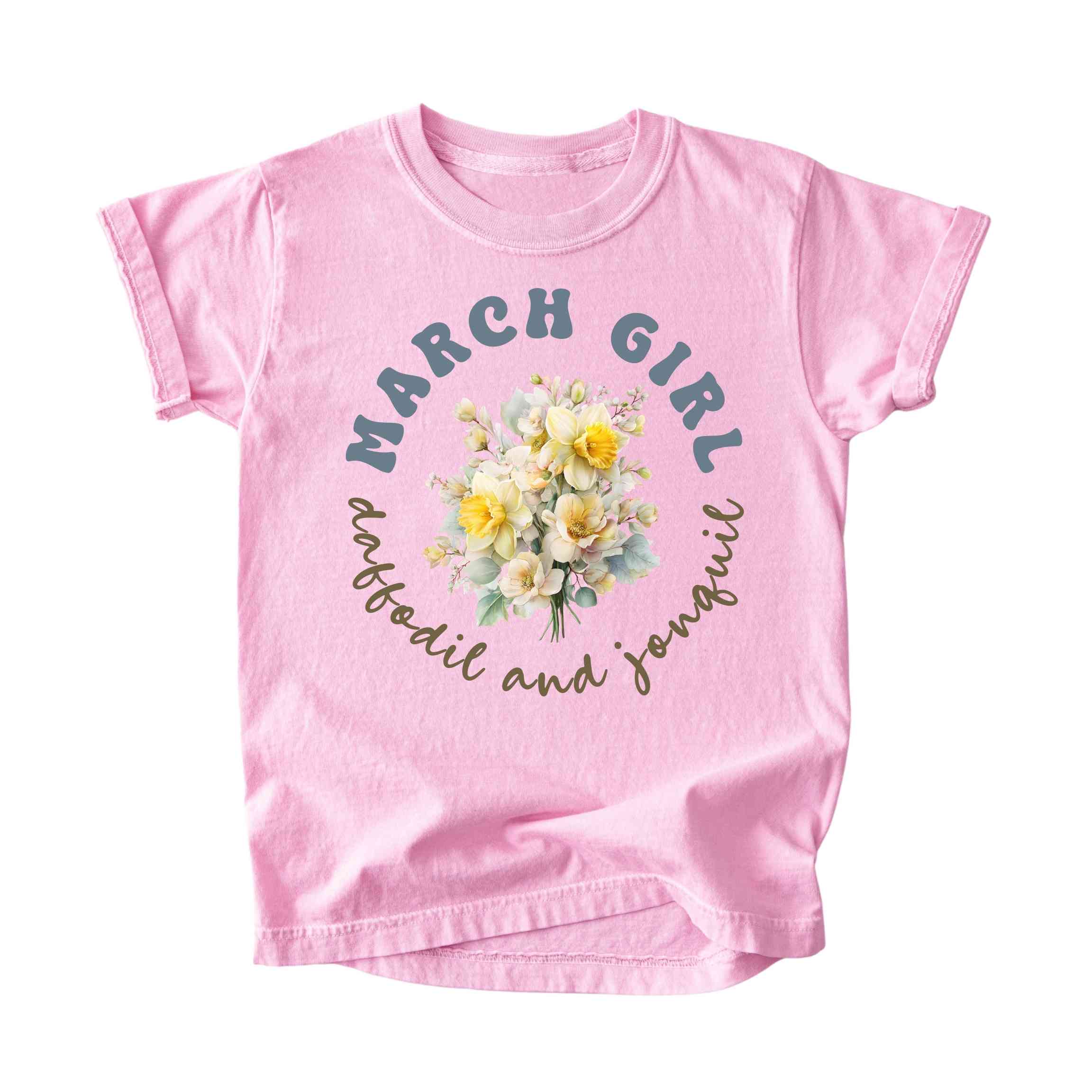 March Girl Birth Flowers (Bouquet) Tee - Kids