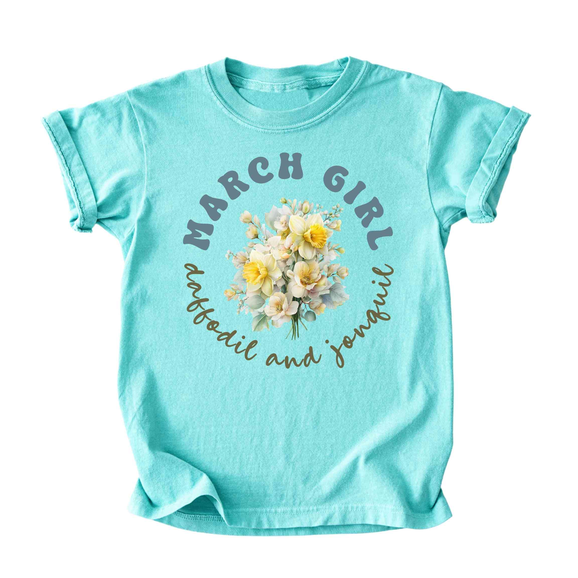 March Girl Birth Flowers (Bouquet) Tee - Kids
