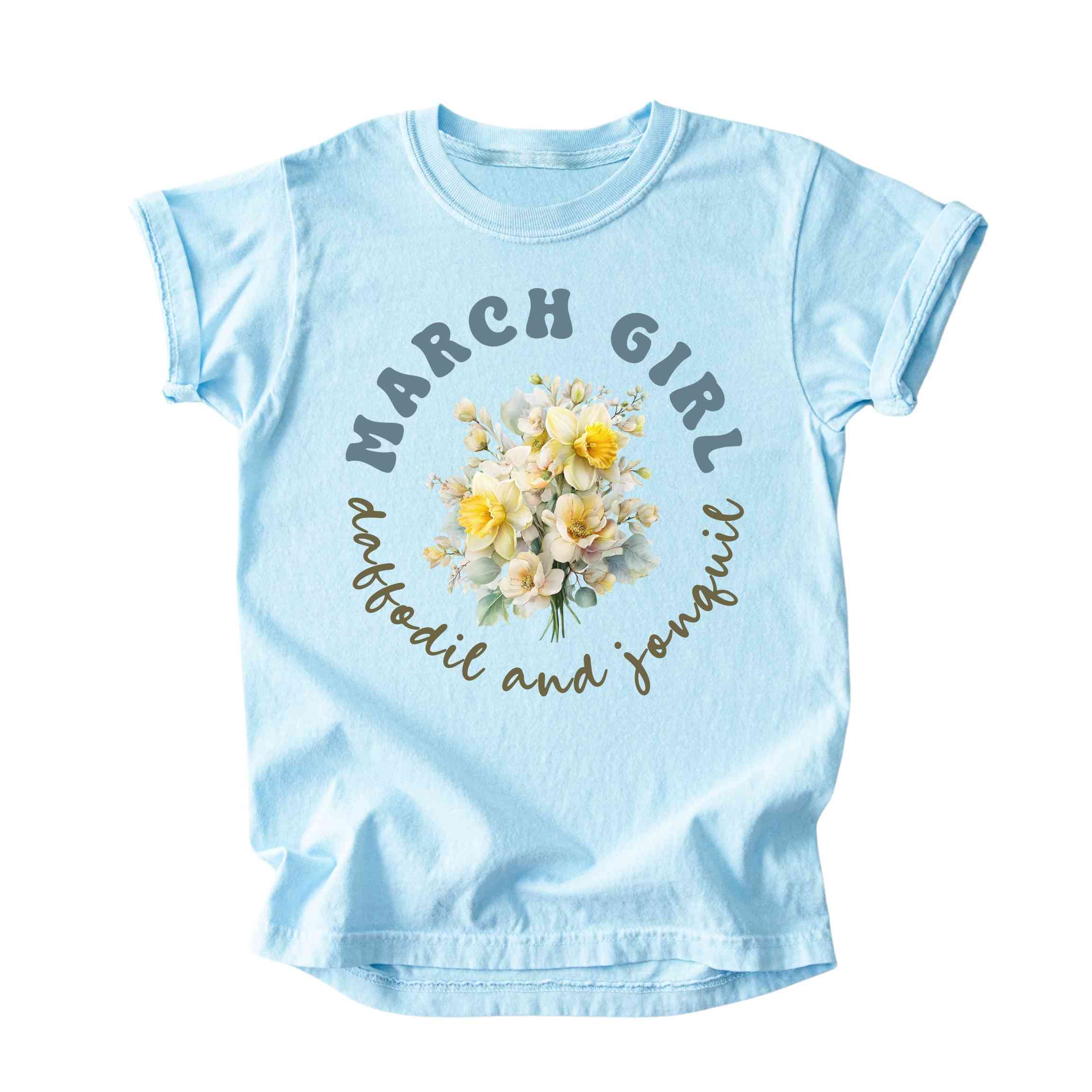 March Girl Birth Flowers (Bouquet) Tee - Kids
