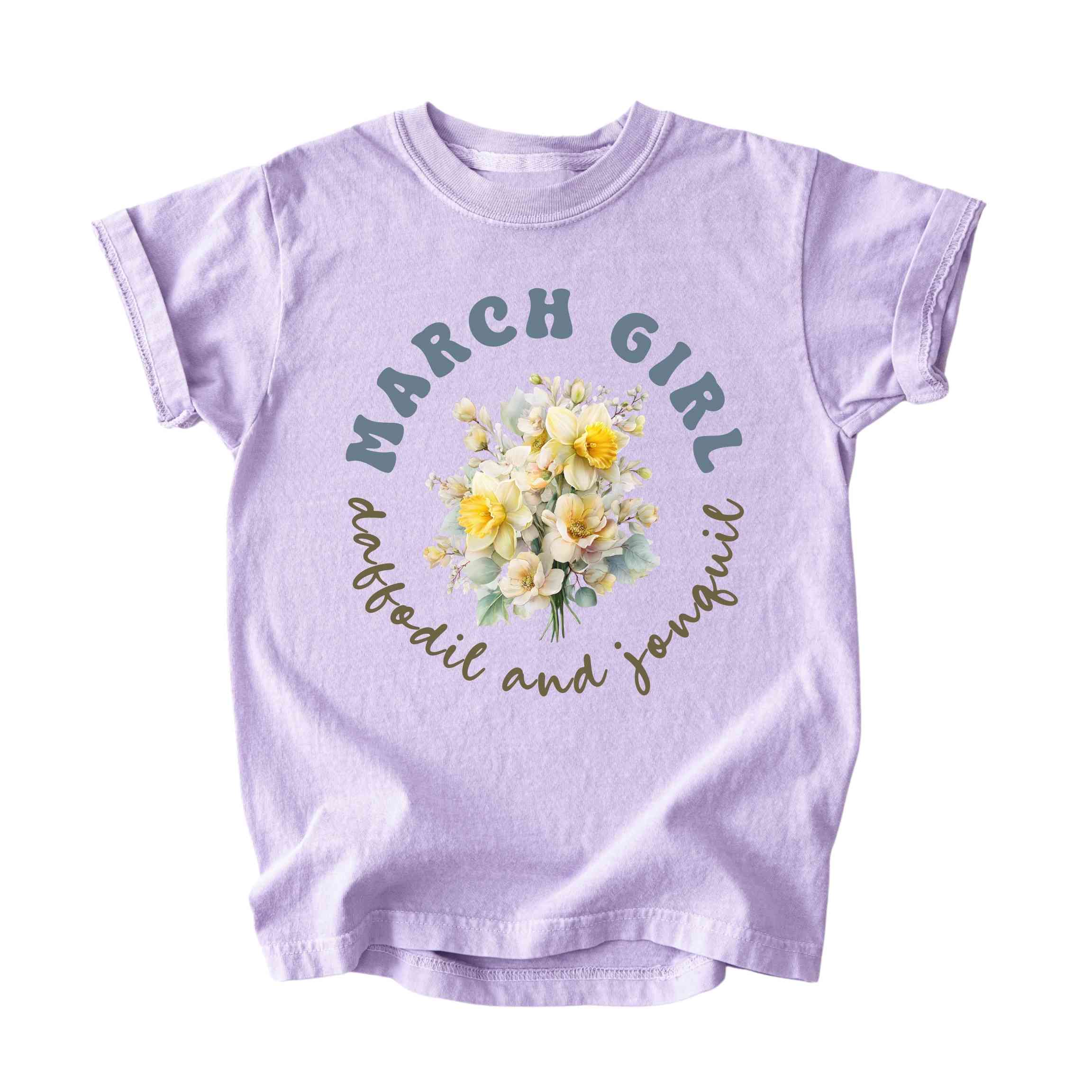 March Girl Birth Flowers (Bouquet) Tee - Kids