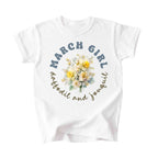March Girl Birth Flowers (Bouquet) Tee - Kids
