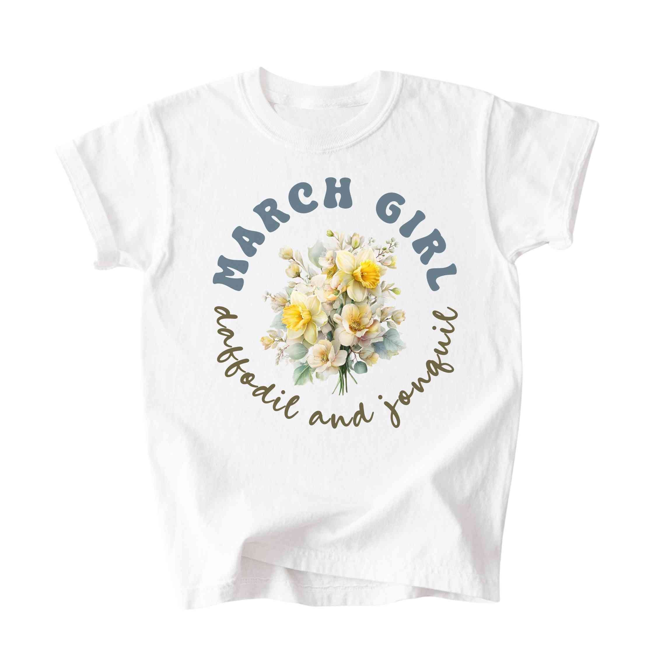 March Girl Birth Flowers (Bouquet) Tee - Kids