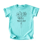 March Girl Birth Flowers (Line Art) Tee - Kids