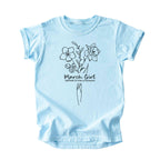 March Girl Birth Flowers (Line Art) Tee - Kids