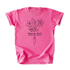 March Girl Birth Flowers (Line Art) Tee - Kids