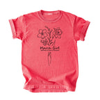March Girl Birth Flowers (Line Art) Tee - Kids