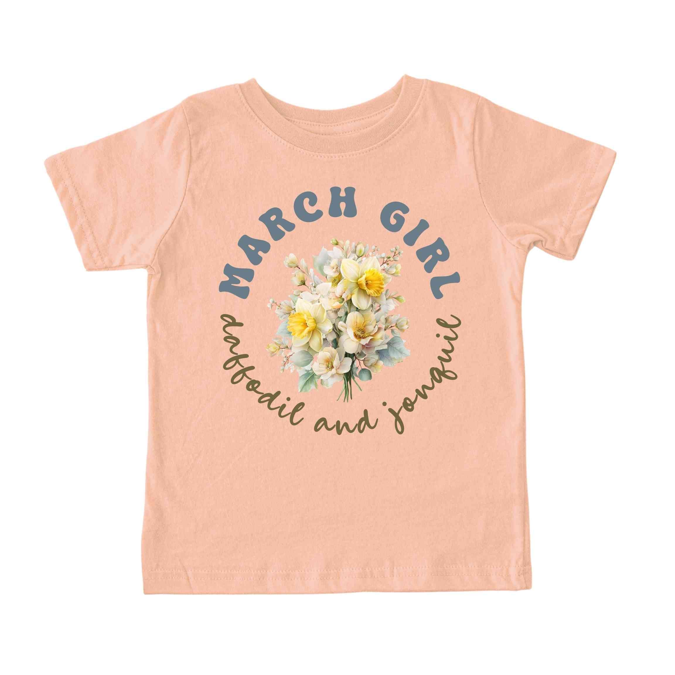 March Girl Birth Flowers (Bouquet) Tee - Toddlers