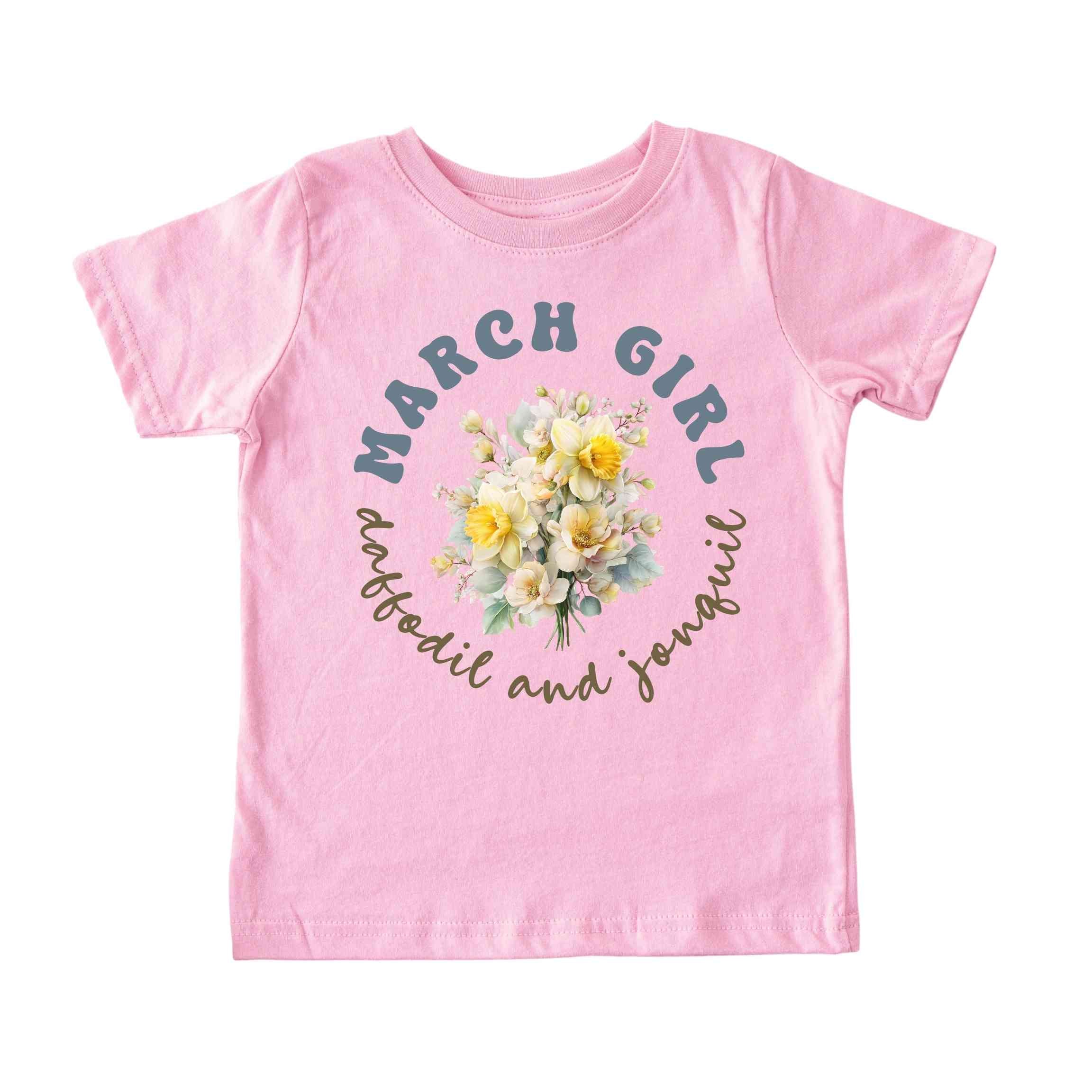 March Girl Birth Flowers (Bouquet) Tee - Toddlers