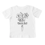 March Girl Birth Flowers (Line Art) Tee - Toddlers