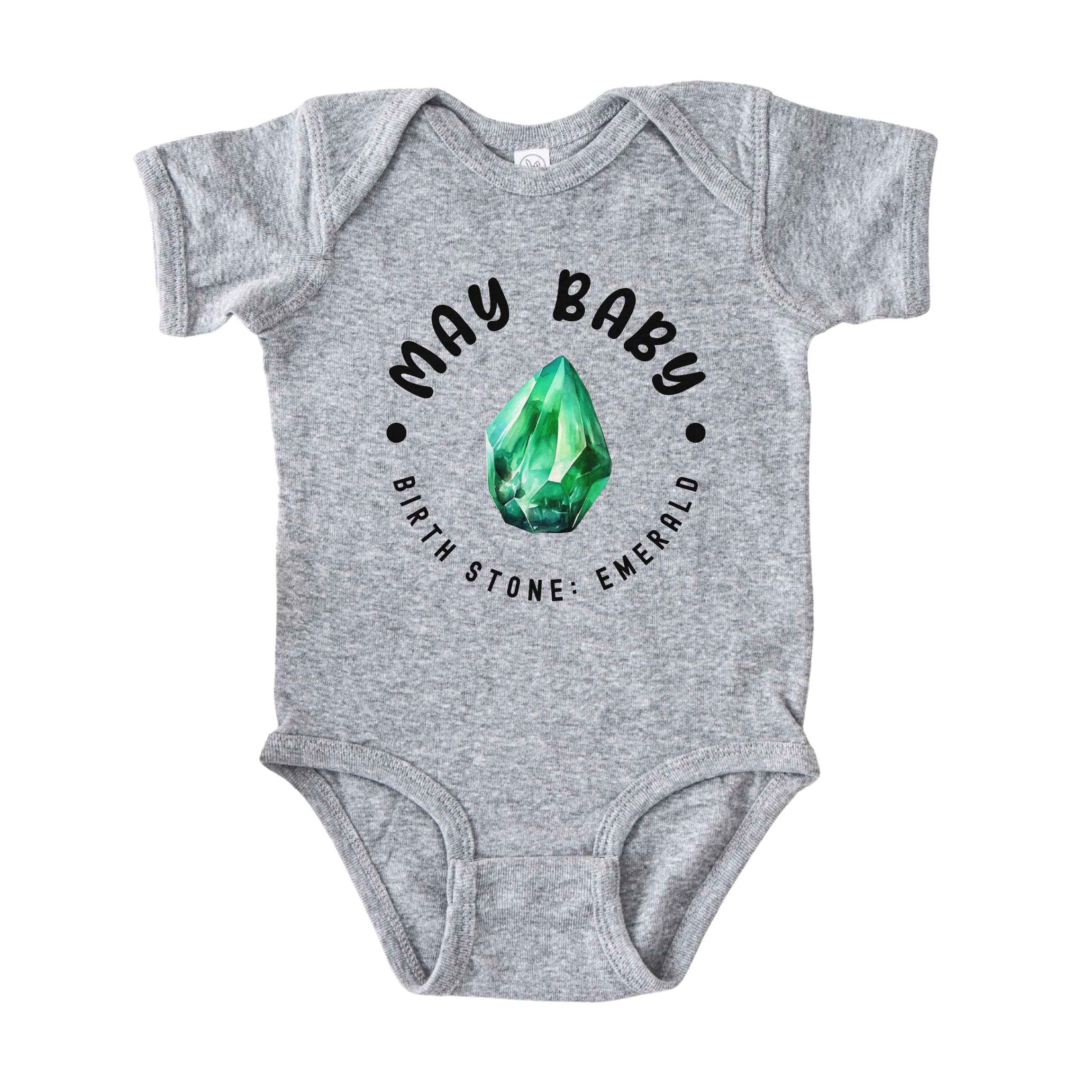May Baby Birth Stone Bodysuit