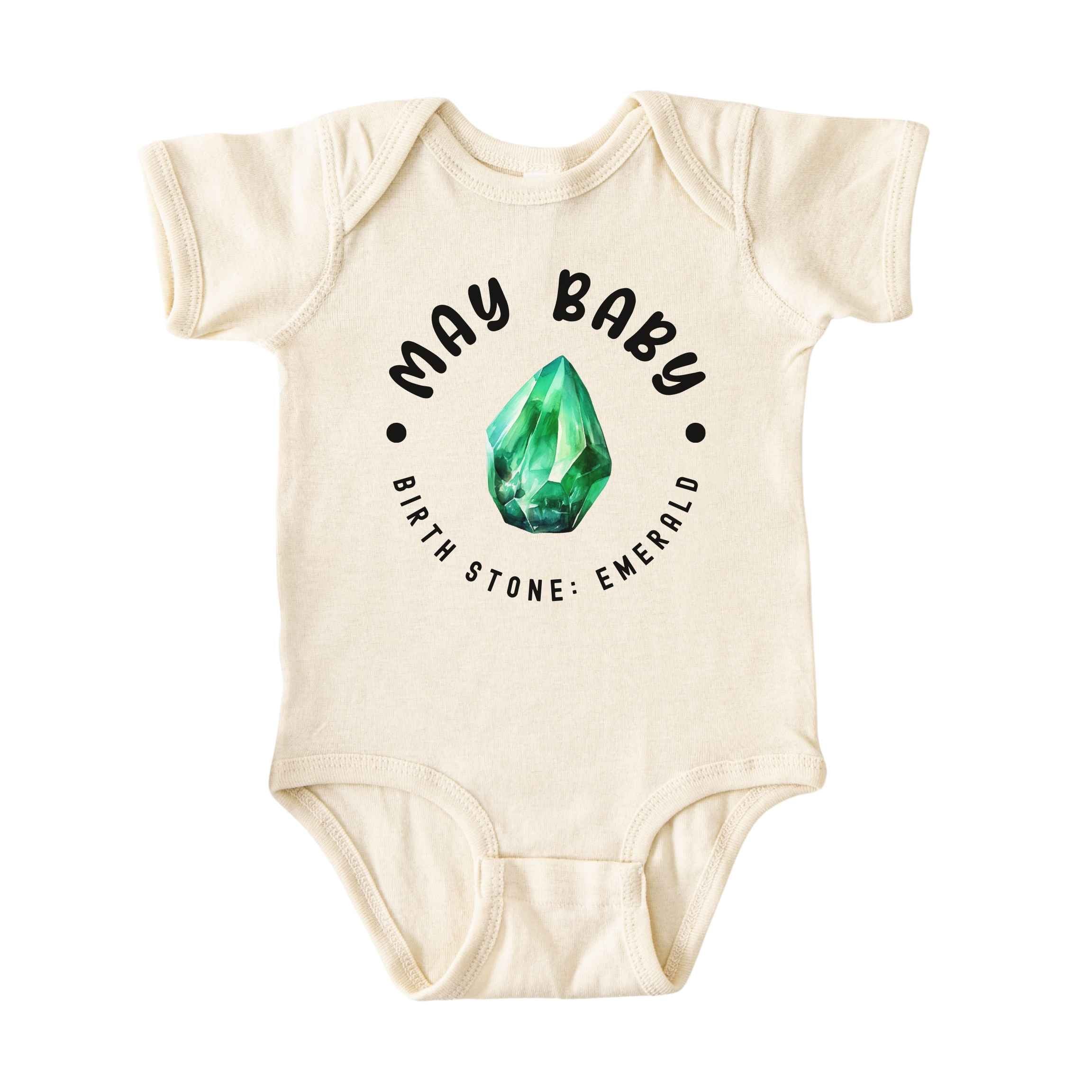 May Baby Birth Stone Bodysuit