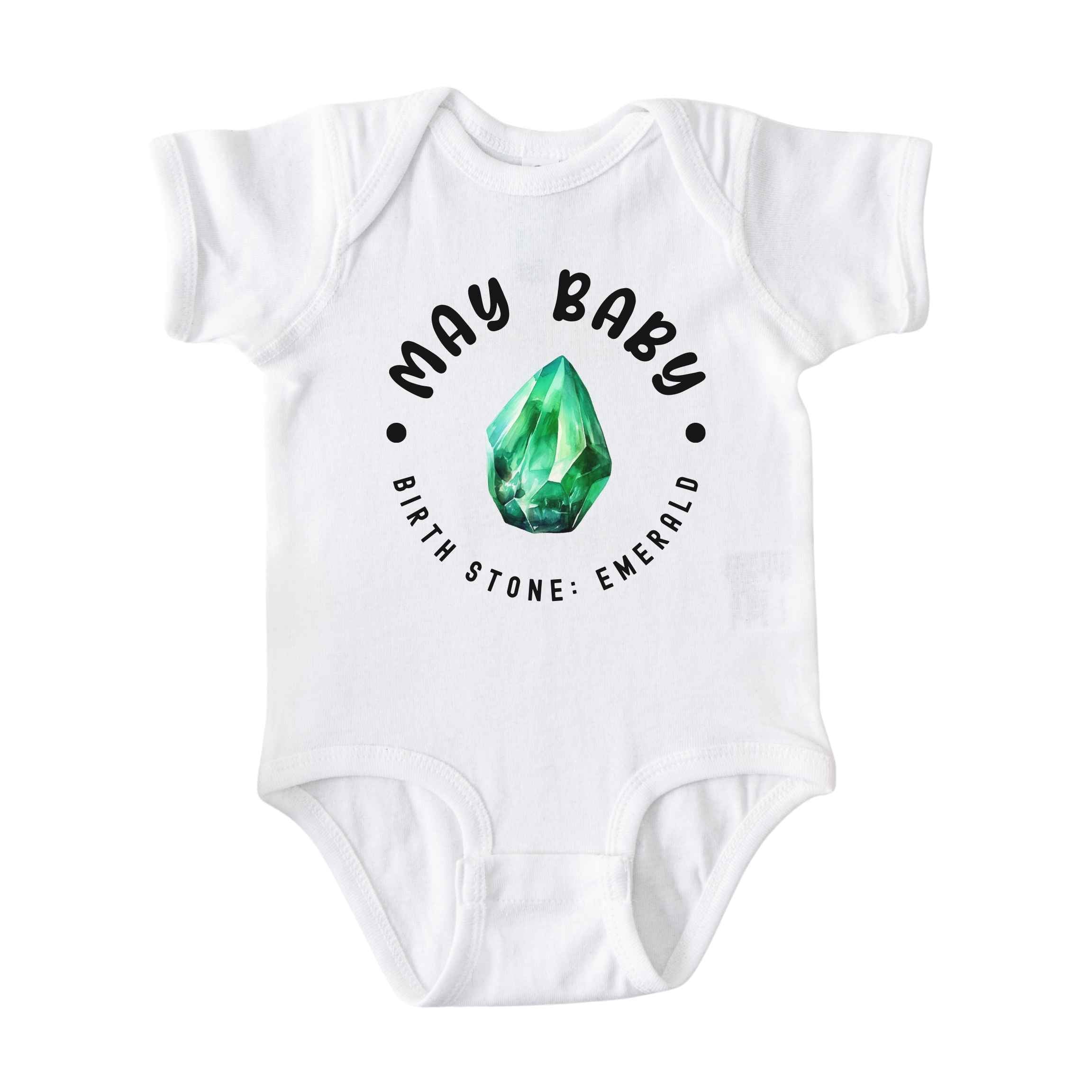 May Baby Birth Stone Bodysuit