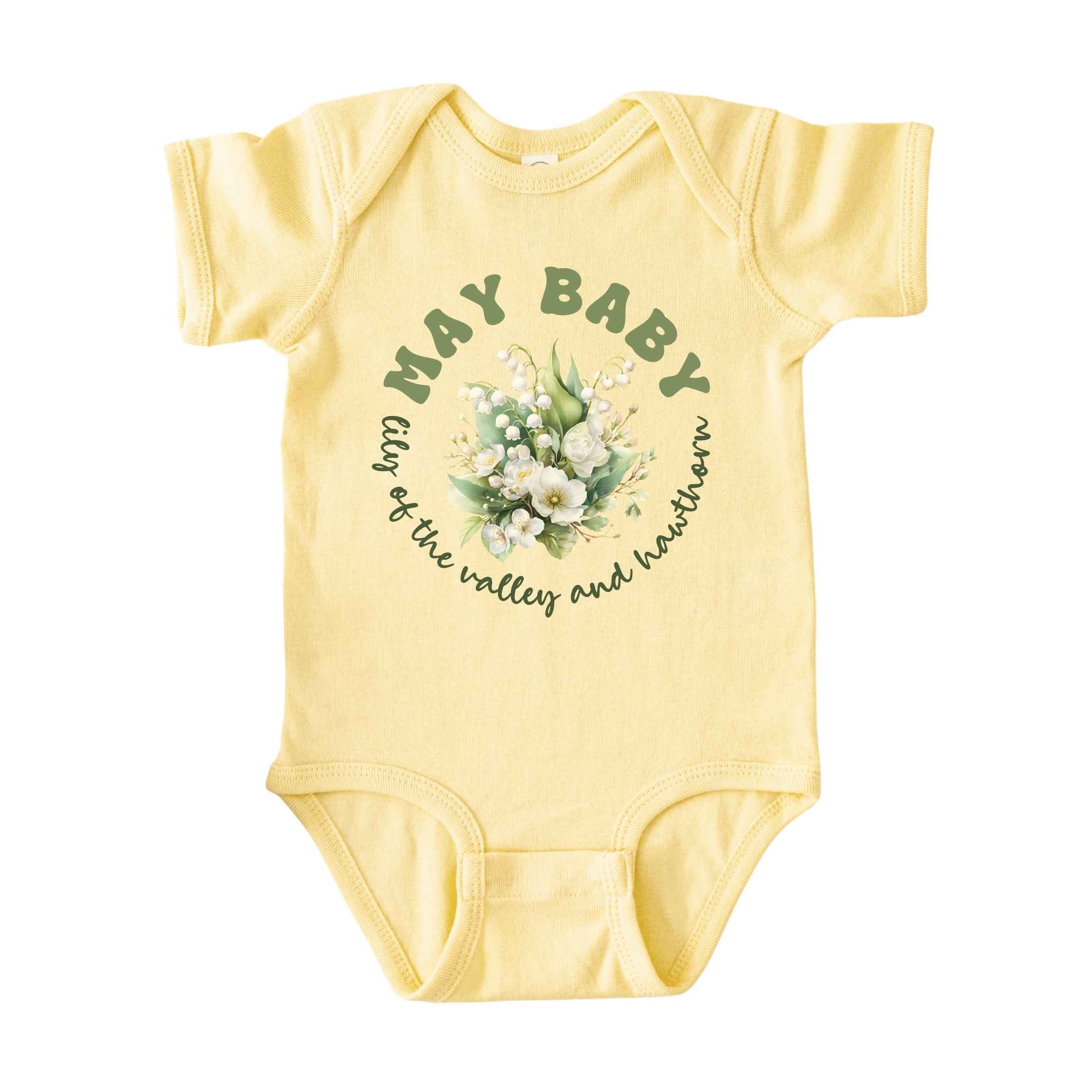 May Baby Birth Flowers (Circle) Bodysuit