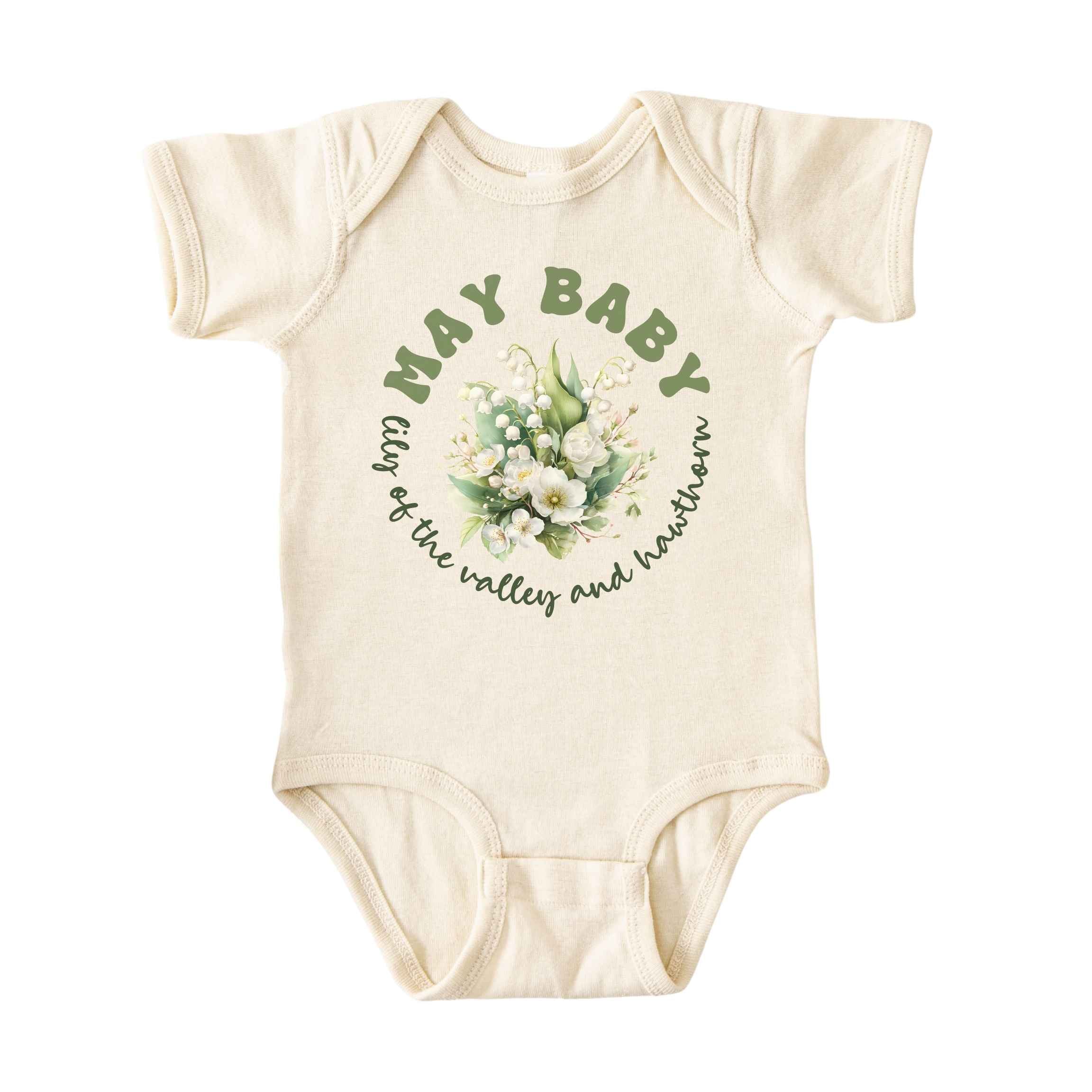 May Baby Birth Flowers (Circle) Bodysuit