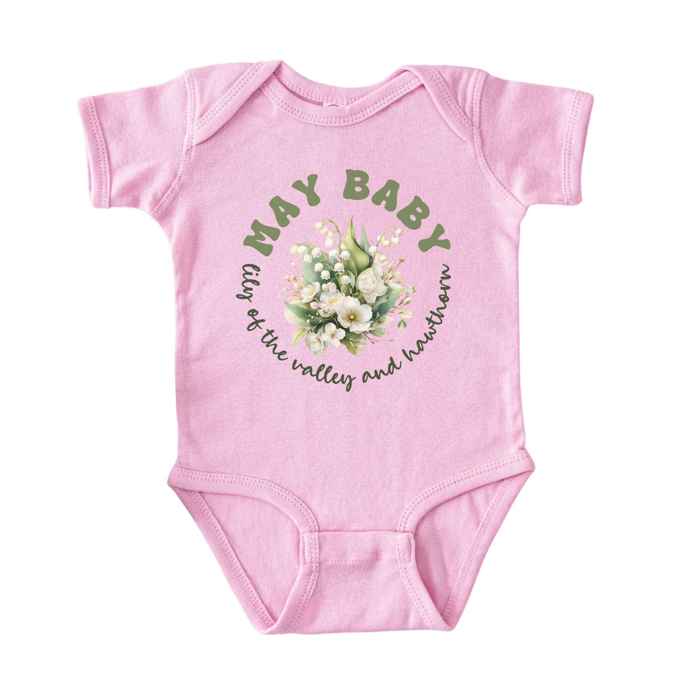 May Baby Birth Flowers (Circle) Bodysuit