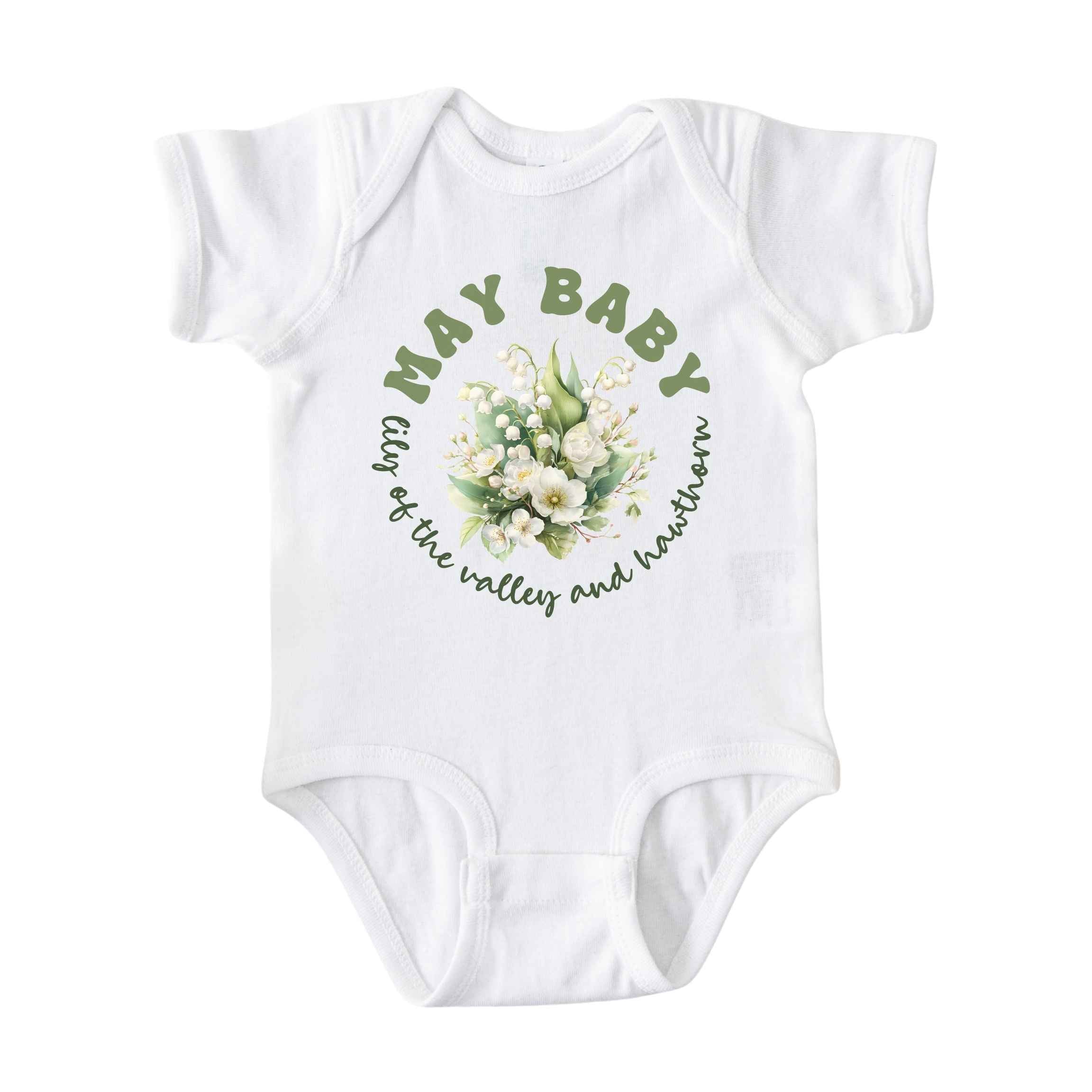 May Baby Birth Flowers (Circle) Bodysuit