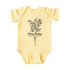 May Baby Birth Flowers (Line Art) Bodysuit