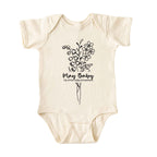 May Baby Birth Flowers (Line Art) Bodysuit