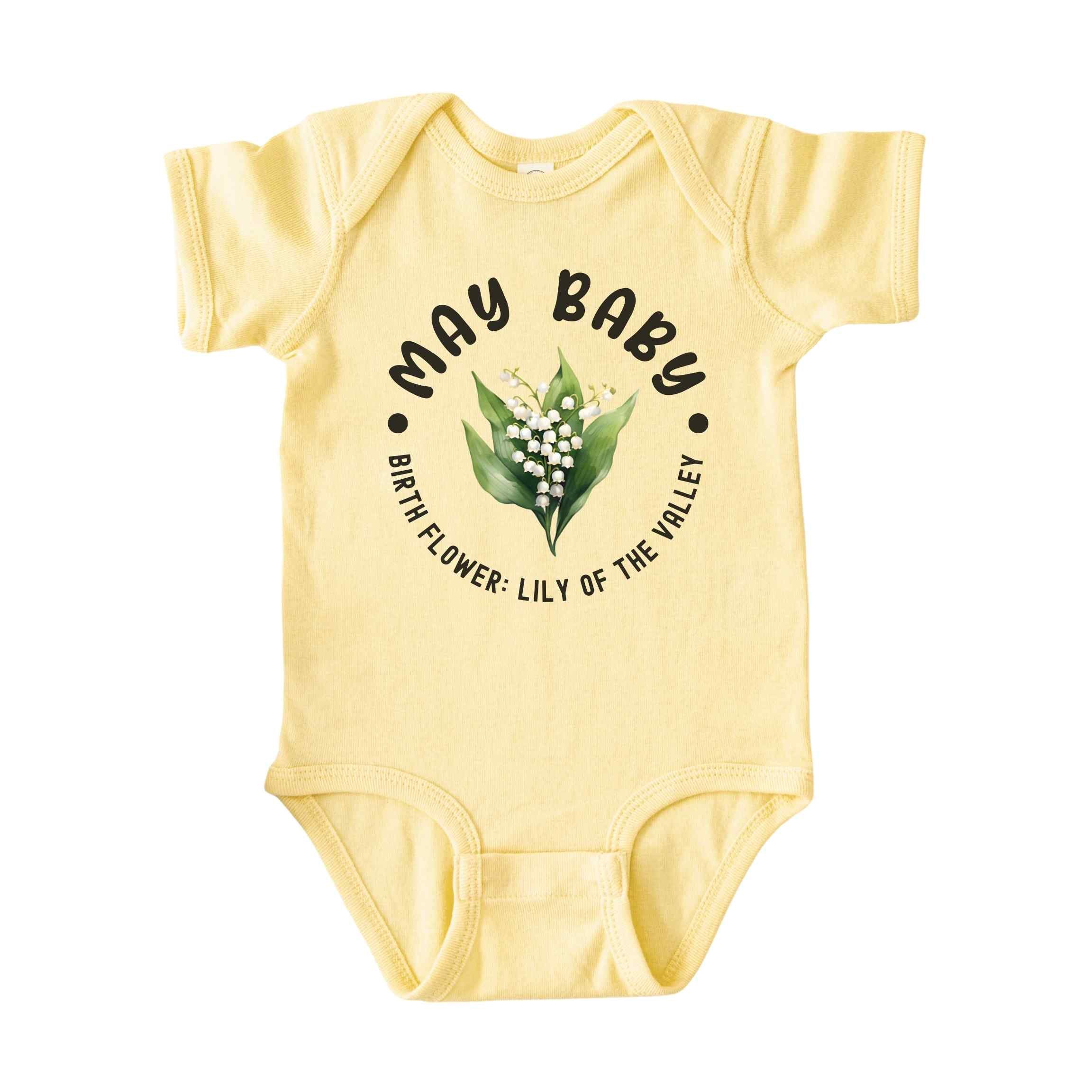 May Baby Main Birth Flower Bodysuit