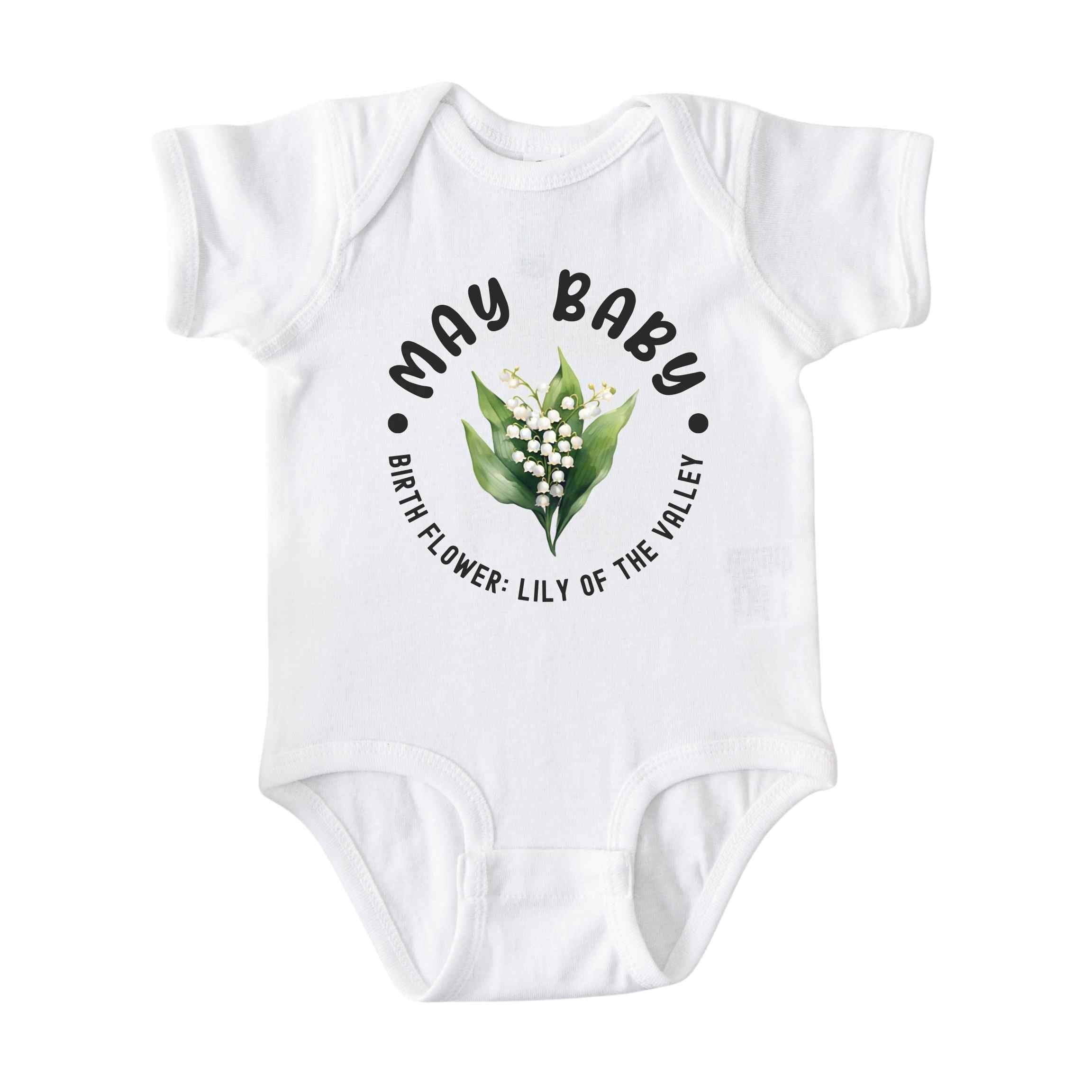 May Baby Main Birth Flower Bodysuit