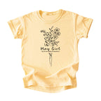 May Girl Birth Flowers (Line Art) Tee - Kids