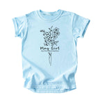 May Girl Birth Flowers (Line Art) Tee - Kids