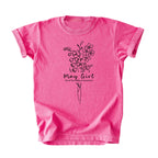 May Girl Birth Flowers (Line Art) Tee - Kids