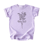 May Girl Birth Flowers (Line Art) Tee - Kids