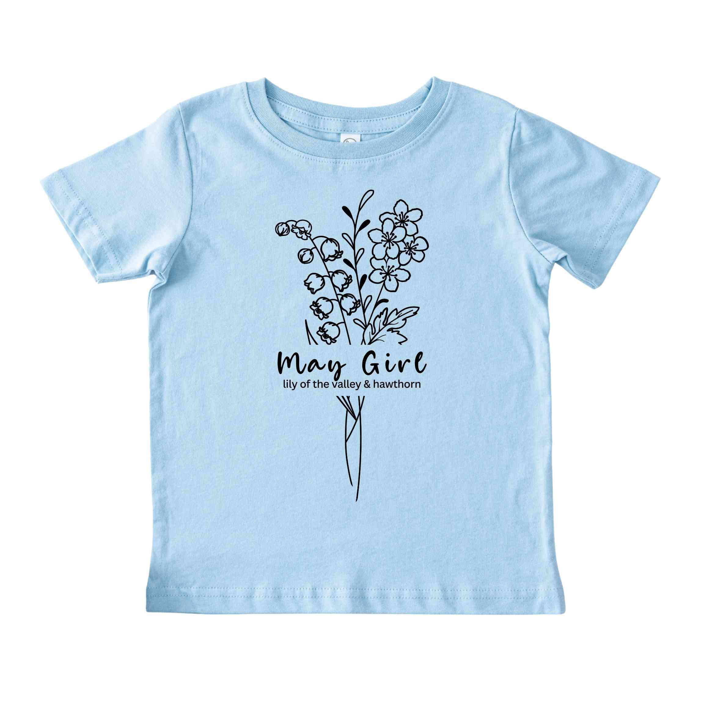 May Girl Birth Flowers (Line Art) Tee - Toddlers