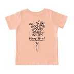 May Girl Birth Flowers (Line Art) Tee - Toddlers