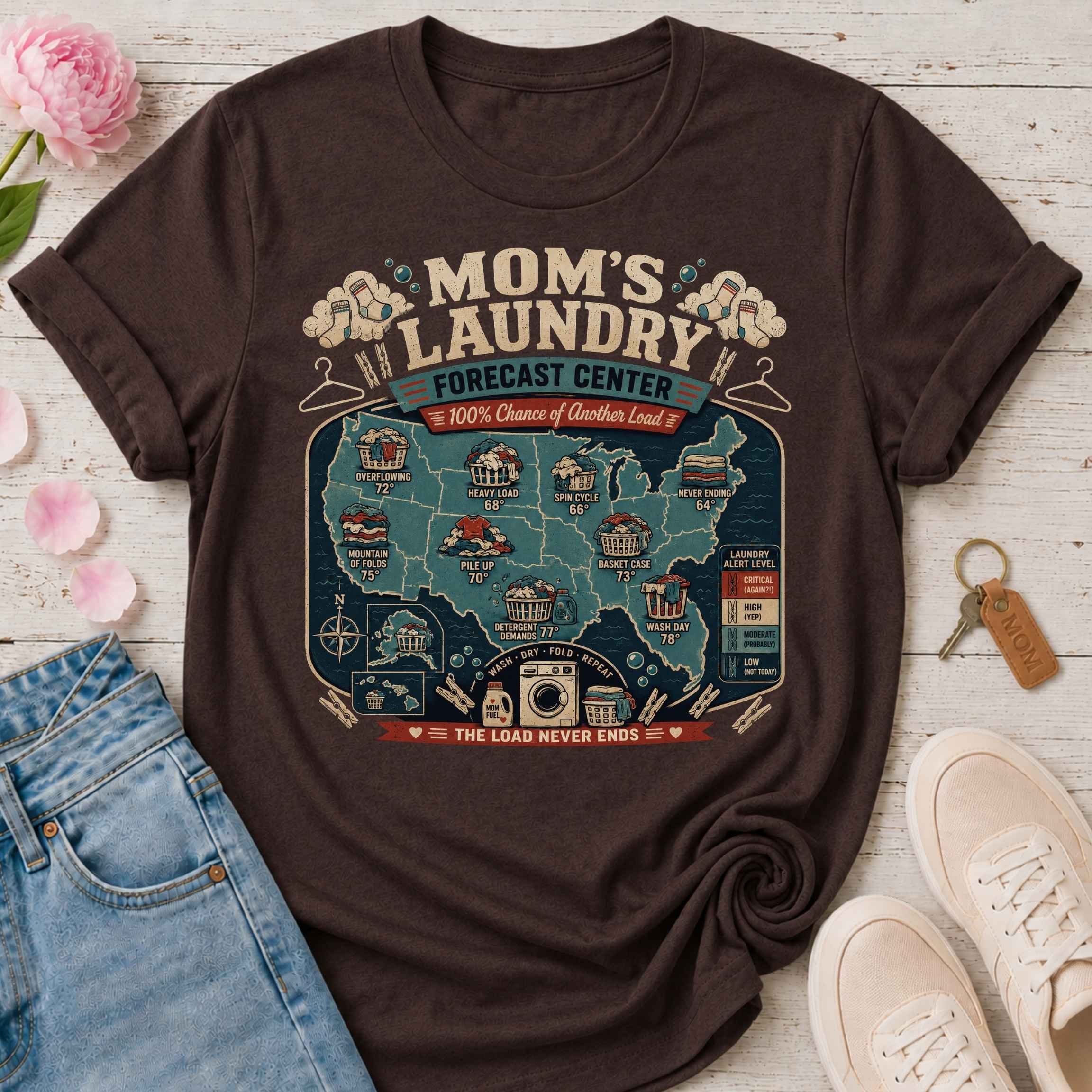 Mom's Laundry Forecast Center Tee