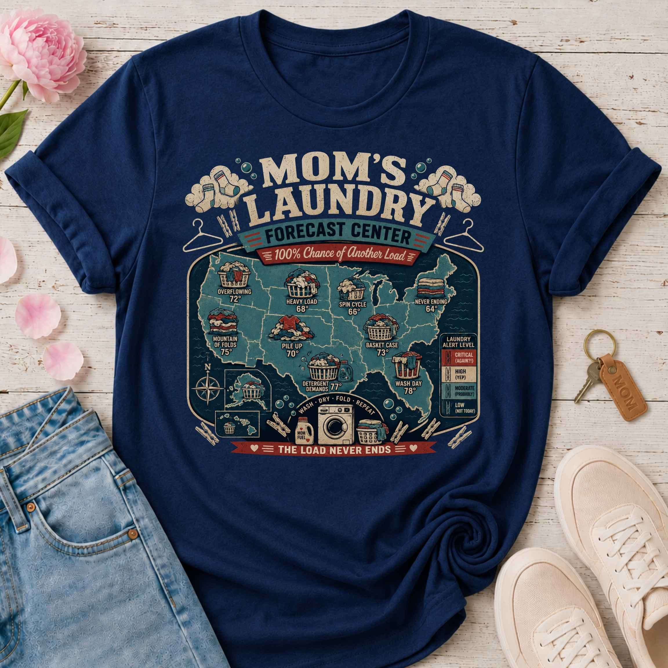 Mom's Laundry Forecast Center Tee