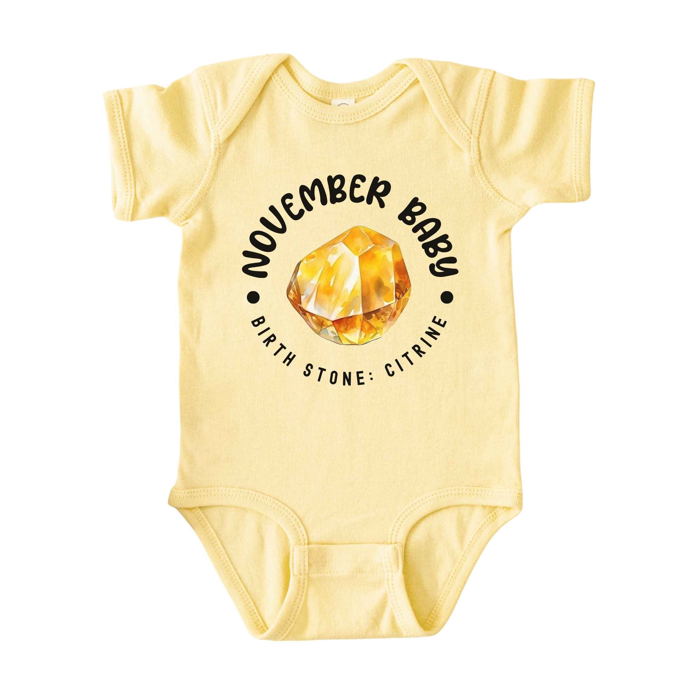 November Baby Birth Stone Bodysuit