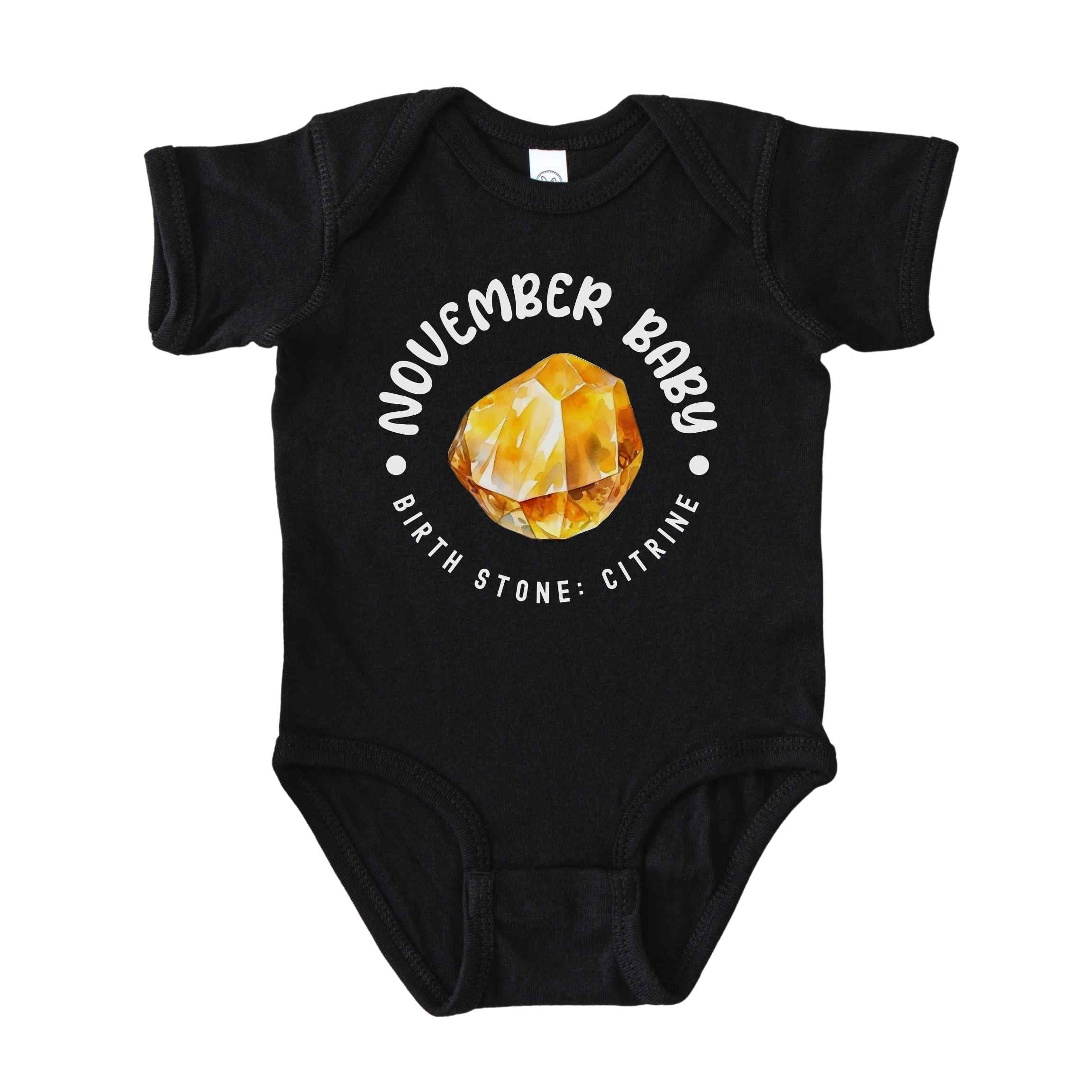 November Baby Birth Stone Bodysuit