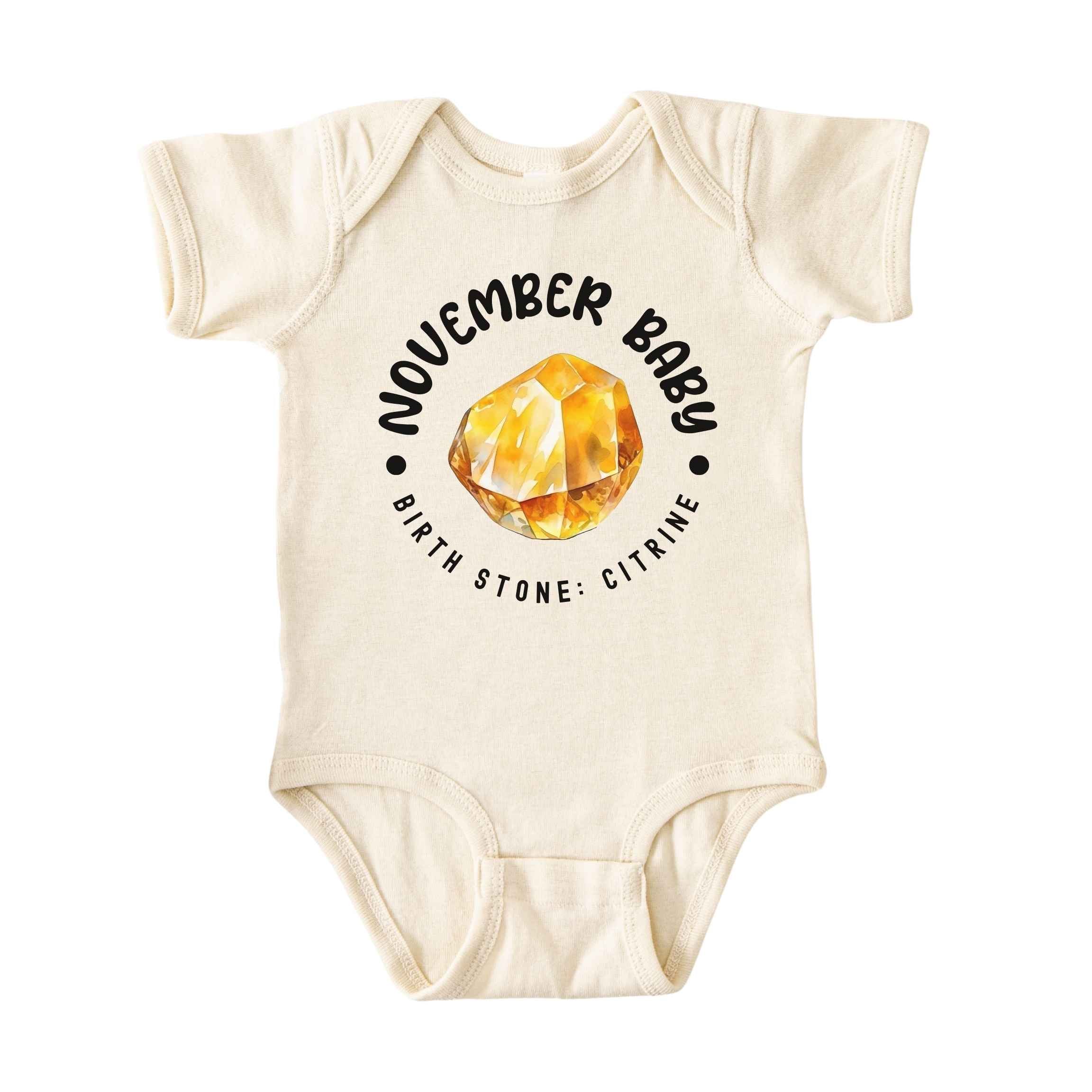 November Baby Birth Stone Bodysuit