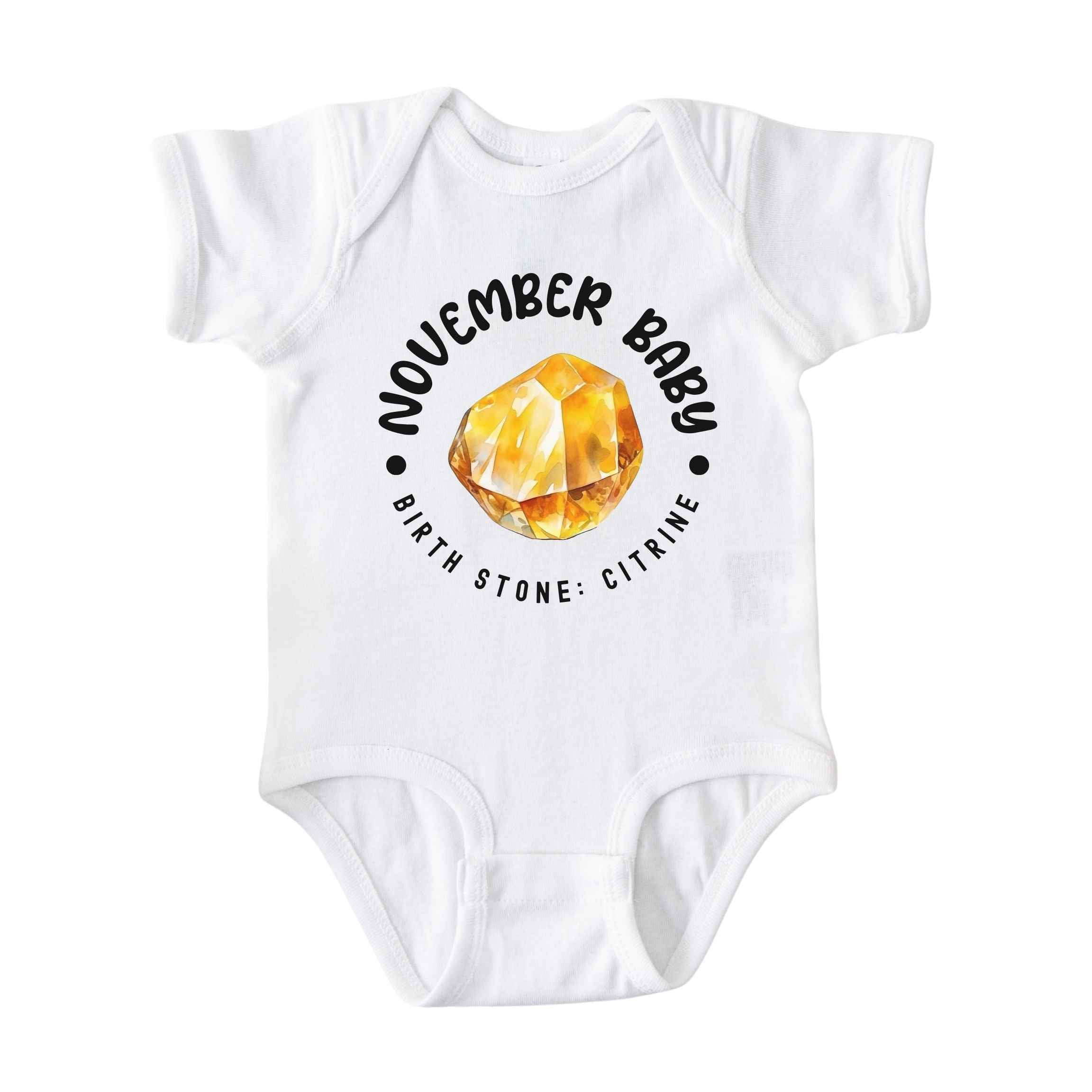 November Baby Birth Stone Bodysuit