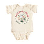 November Baby Birth Flowers (Circle) Bodysuit
