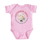 November Baby Birth Flowers (Circle) Bodysuit