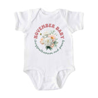 November Baby Birth Flowers (Circle) Bodysuit